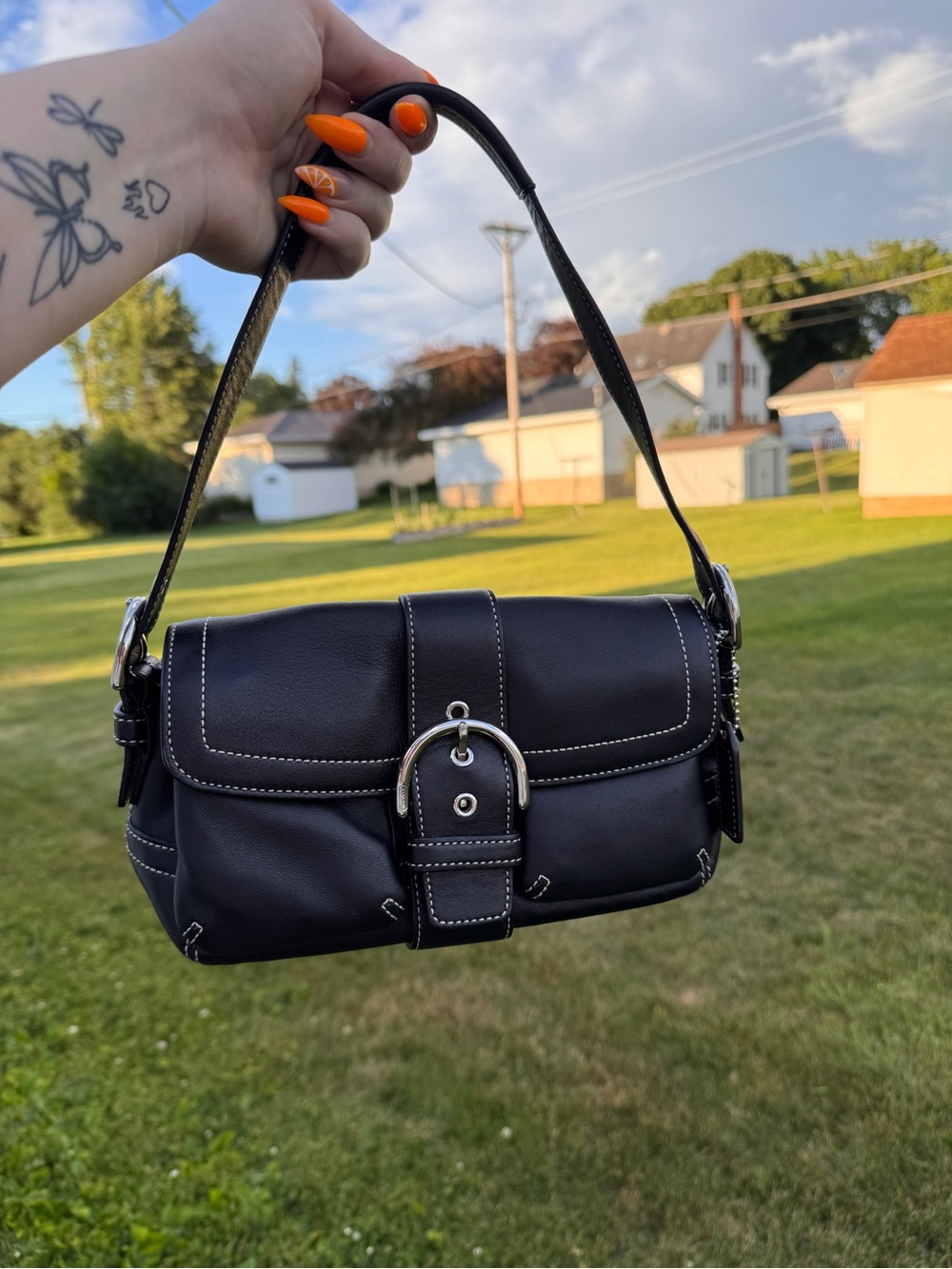 Coach Mini SoHo Y2K black leather purse